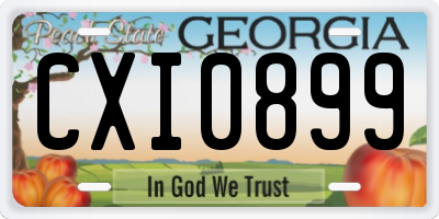 GA license plate CXI0899