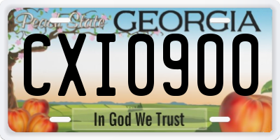 GA license plate CXI0900