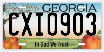 GA license plate CXI0903
