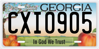 GA license plate CXI0905
