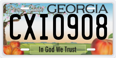 GA license plate CXI0908