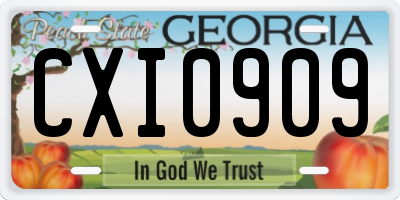 GA license plate CXI0909