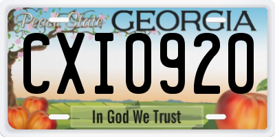 GA license plate CXI0920