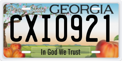 GA license plate CXI0921
