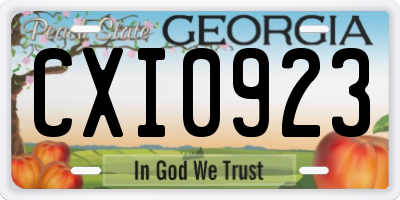 GA license plate CXI0923
