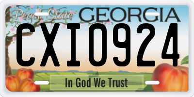 GA license plate CXI0924