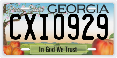 GA license plate CXI0929