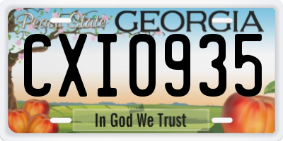 GA license plate CXI0935