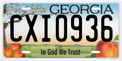 GA license plate CXI0936