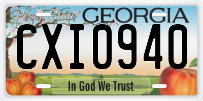 GA license plate CXI0940