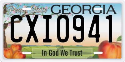 GA license plate CXI0941