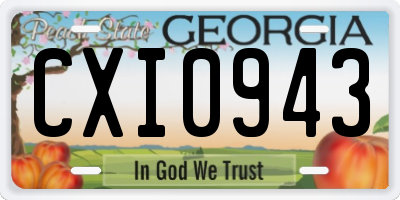 GA license plate CXI0943