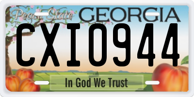GA license plate CXI0944