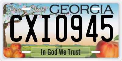 GA license plate CXI0945
