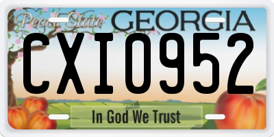 GA license plate CXI0952