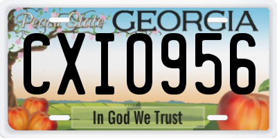 GA license plate CXI0956
