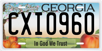 GA license plate CXI0960