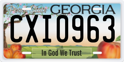 GA license plate CXI0963