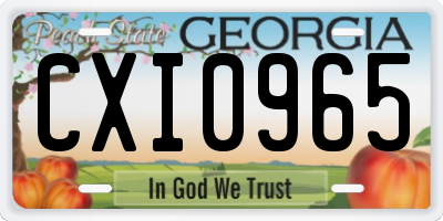 GA license plate CXI0965