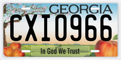 GA license plate CXI0966
