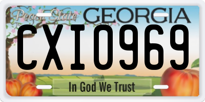 GA license plate CXI0969