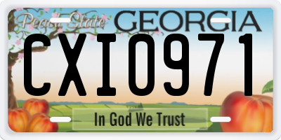 GA license plate CXI0971