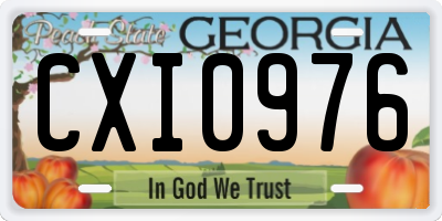 GA license plate CXI0976