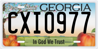 GA license plate CXI0977