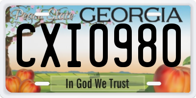 GA license plate CXI0980