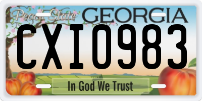 GA license plate CXI0983