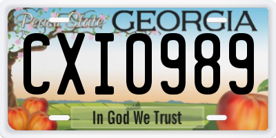 GA license plate CXI0989