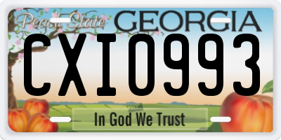 GA license plate CXI0993