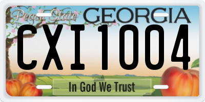GA license plate CXI1004