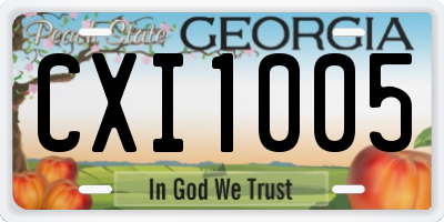 GA license plate CXI1005