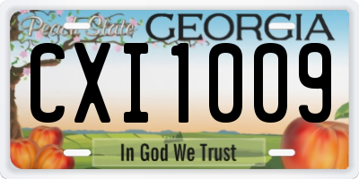GA license plate CXI1009