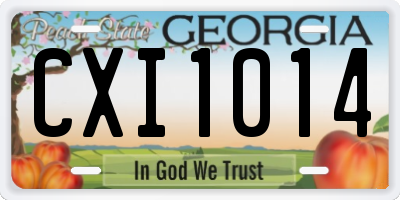 GA license plate CXI1014