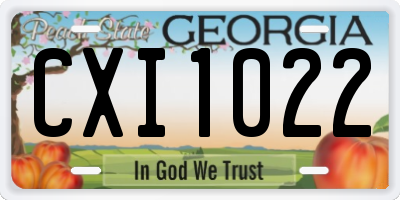 GA license plate CXI1022