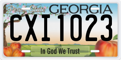 GA license plate CXI1023