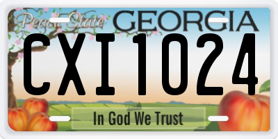 GA license plate CXI1024