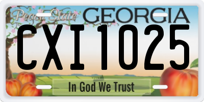 GA license plate CXI1025