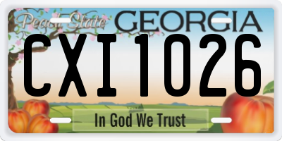 GA license plate CXI1026