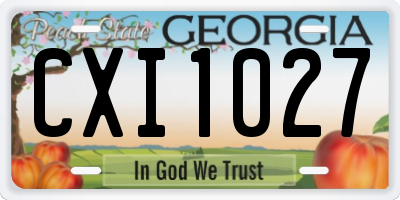 GA license plate CXI1027