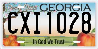 GA license plate CXI1028