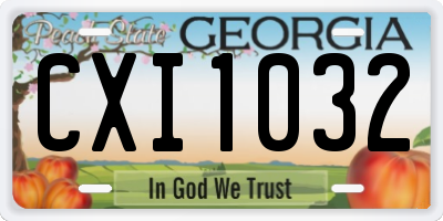 GA license plate CXI1032