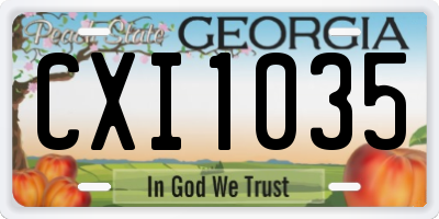 GA license plate CXI1035