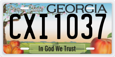 GA license plate CXI1037