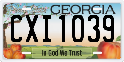 GA license plate CXI1039