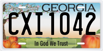 GA license plate CXI1042