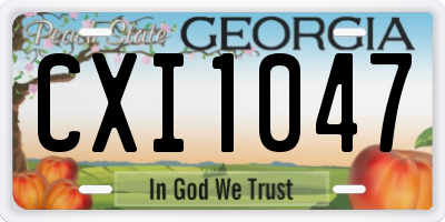 GA license plate CXI1047