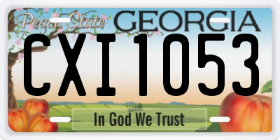GA license plate CXI1053